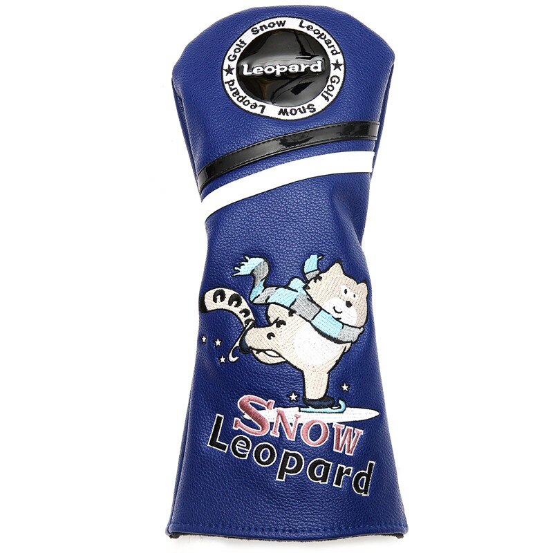 Snöleopard golfförare headcovers sportartiklar pu läder golf fairway hybrider woods covers