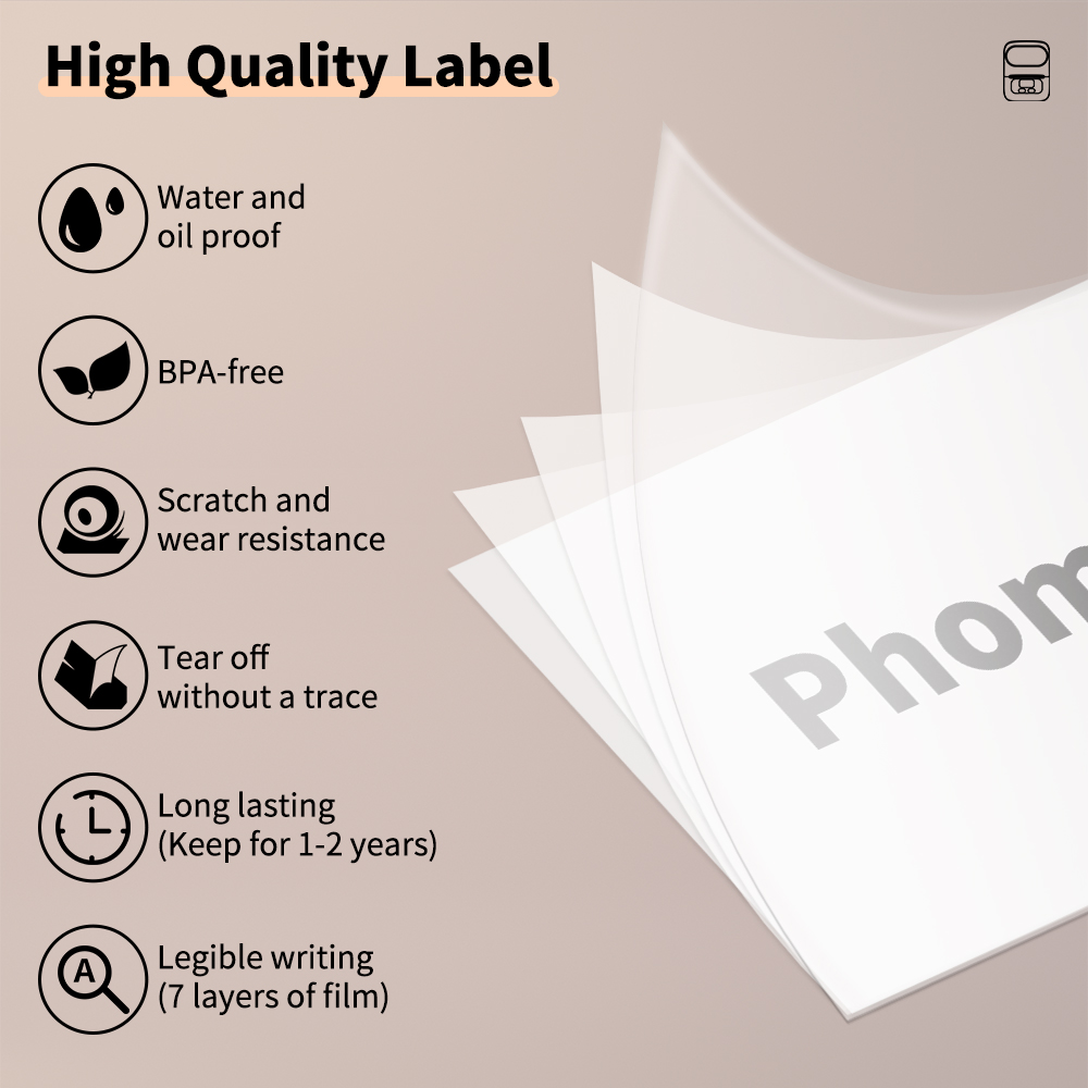 Phomemo M110 Label Printer Mini Printer Thermal Label Maker Portable Labeling Machine for Business Barcode Cable School