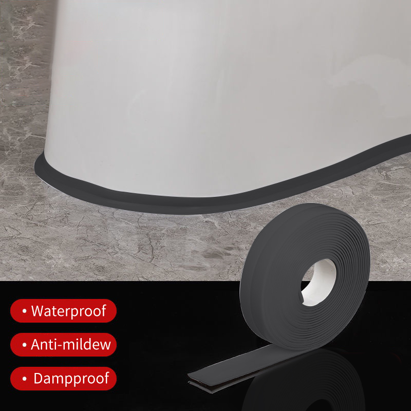 Vanntett dusj badekar tetningstape selvklebende vanntett veggklistremerker til bad kjøkken tetning fugestripe vask muggsikker: Kamel / 3m / 9mm