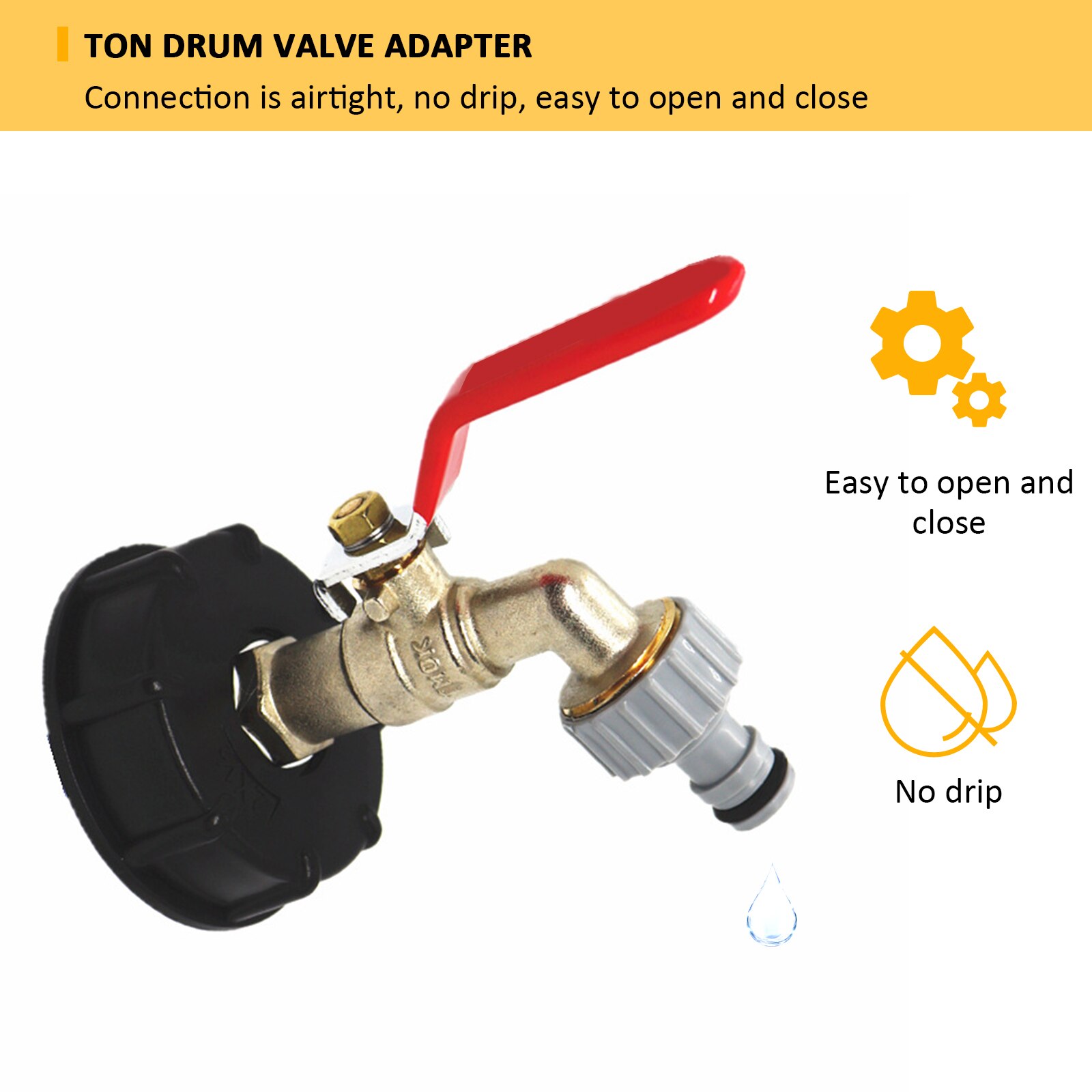 IBC faucet threaded connector, 1/2 inch water tank faucet coarse thread adapter threaded joint faucet joint faucet adapter water