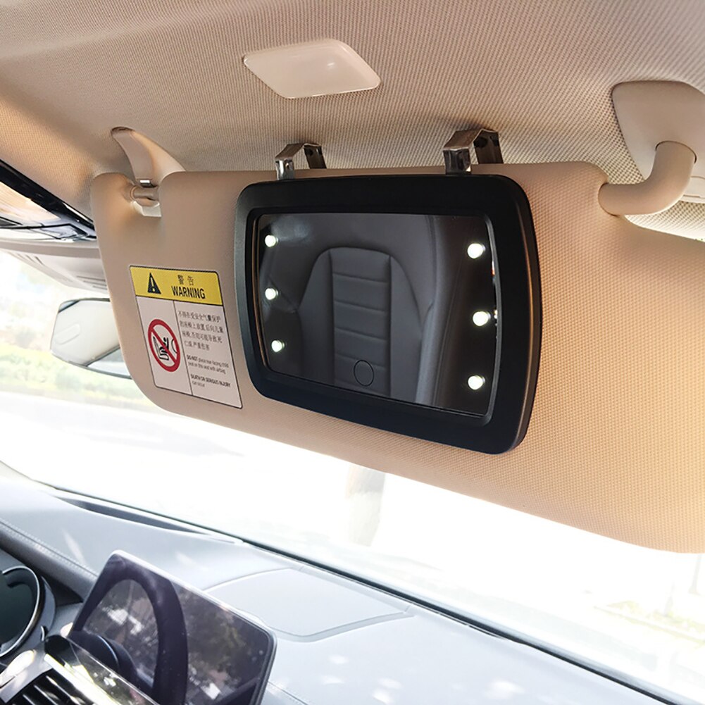 Auto bil interiør solskærm høj klar touch switch ledet lys makeup spejl