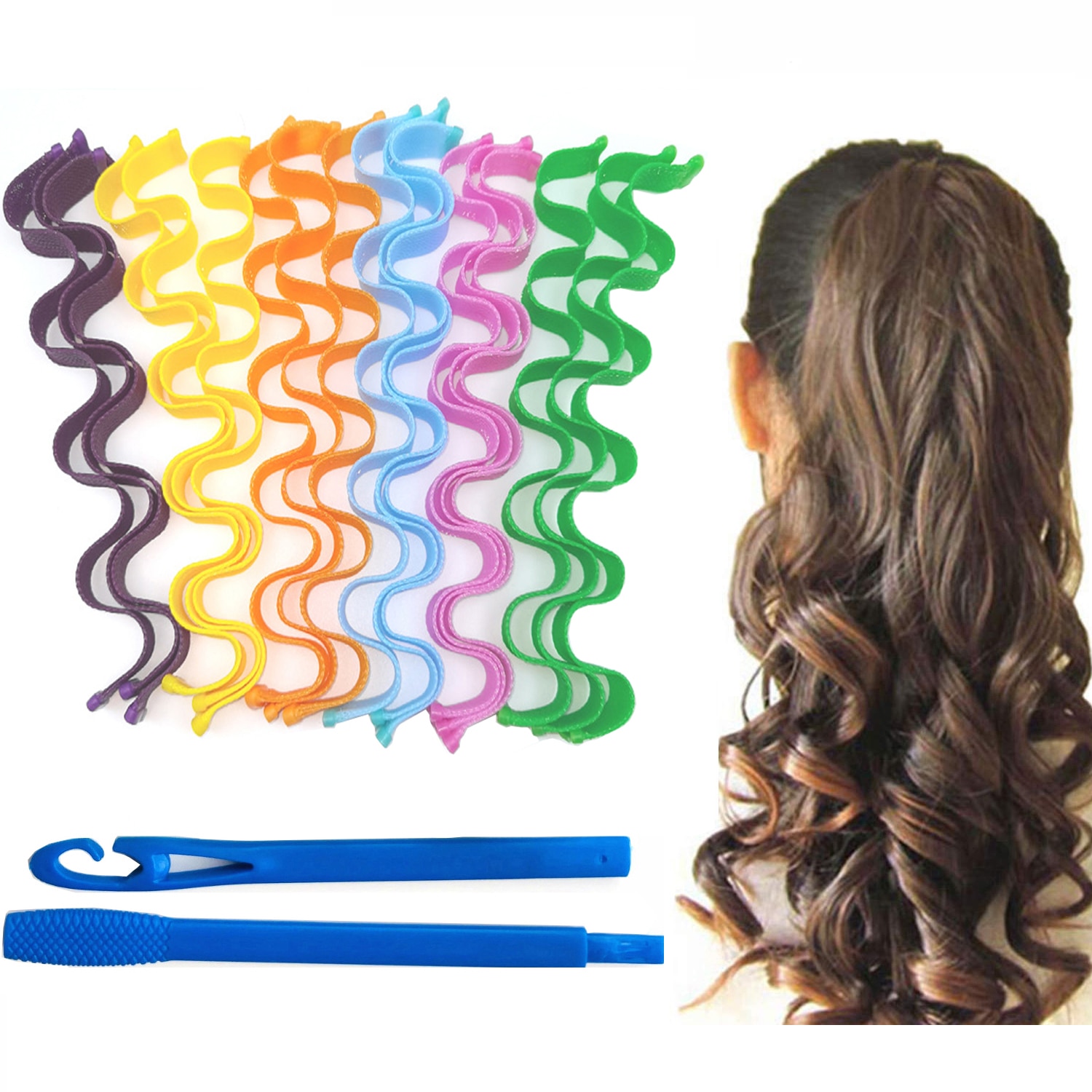 Rizador de pelo mágico de 30CM, herramienta de estilismo para el cabello, 12 Uds.