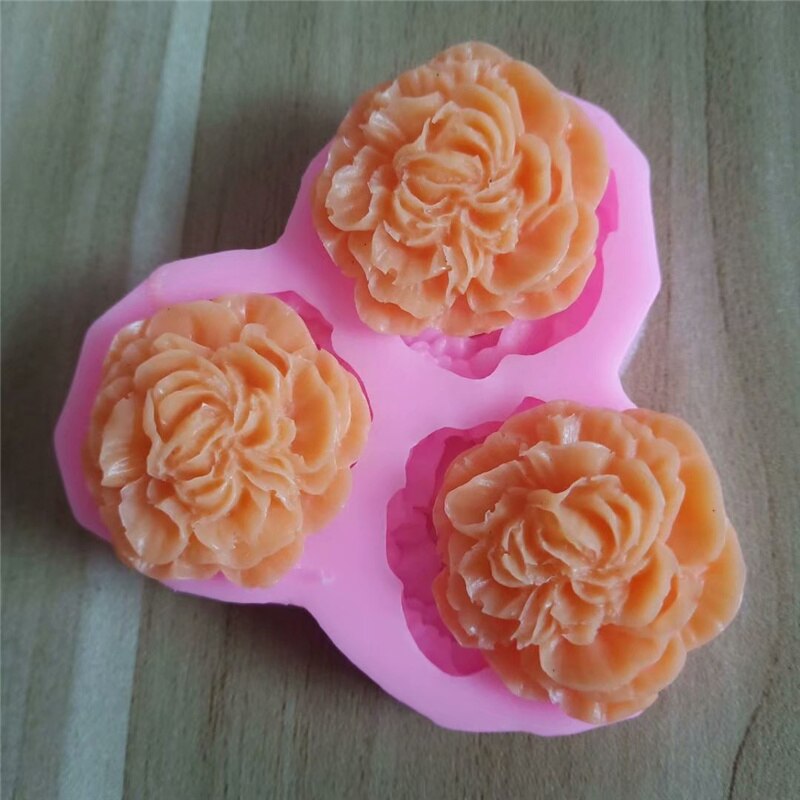 Pioen Bloem Siliconen Mallen Bruiloft Cupcake Topper Fondant Cake Decorating Gereedschap Soap Hars Klei Chocolade Gumpaste Mallen