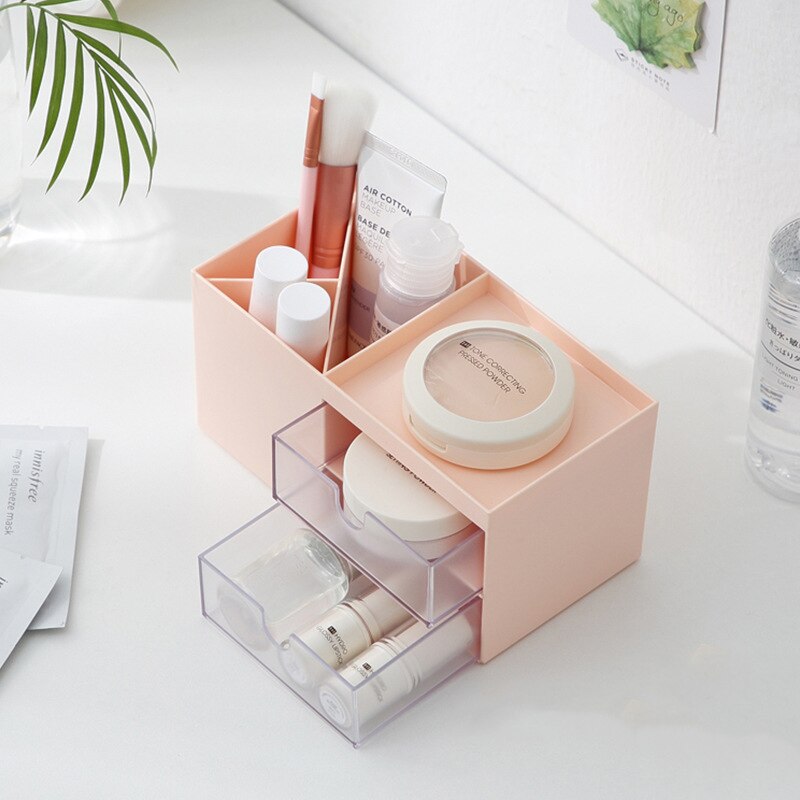 Grande capacidade caixa de armazenamento cosméticos maquiagem gaveta organizador jóias unha polonês maquiagem recipiente desktop sundries caixa de armazenamento