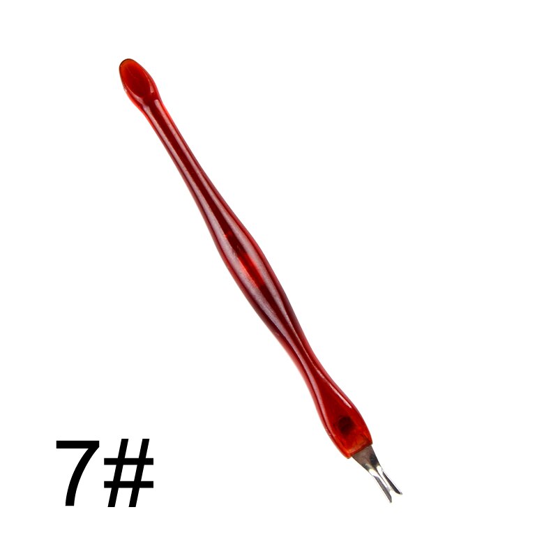 Empujador de cutículas de acero inoxidable de doble punta, removedor de empuje de piel muerta para pedicura, manicura, herramienta de cuidado de uñas, 1 pieza: 07