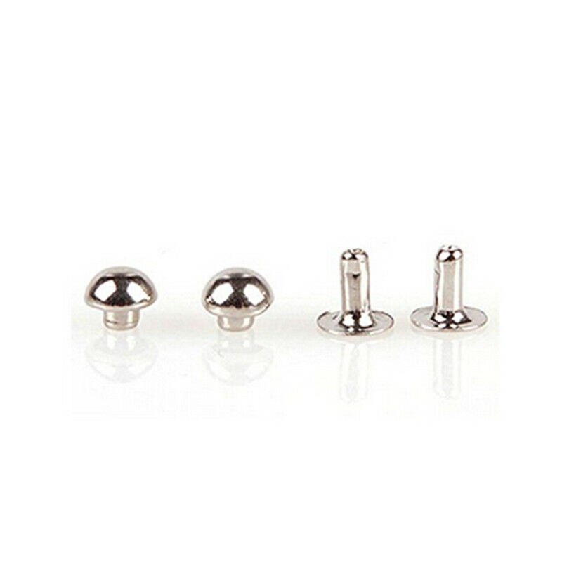 200 sæt 6 x 6mm rustfrit stål svampe runde pignitter nitter punk lædertøj nitter puramud til stoftaske sko