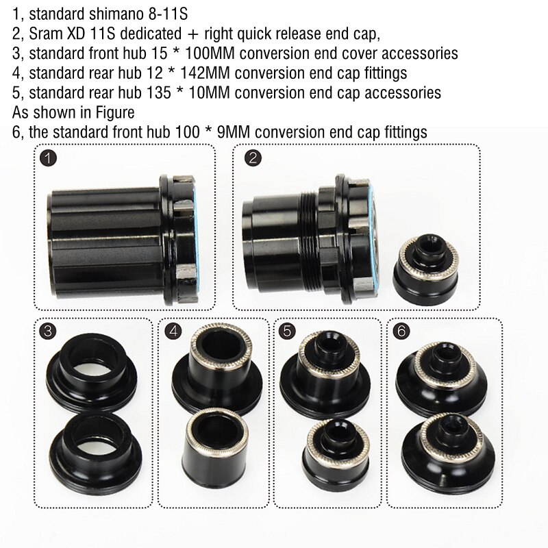 Koozer Micro Spline 12S freehub XM490 BM440 PRO MTB Bicycle Hubs Converters Mountain Bike Hubs End Cap Adapter 8 9 10 11Speed XD