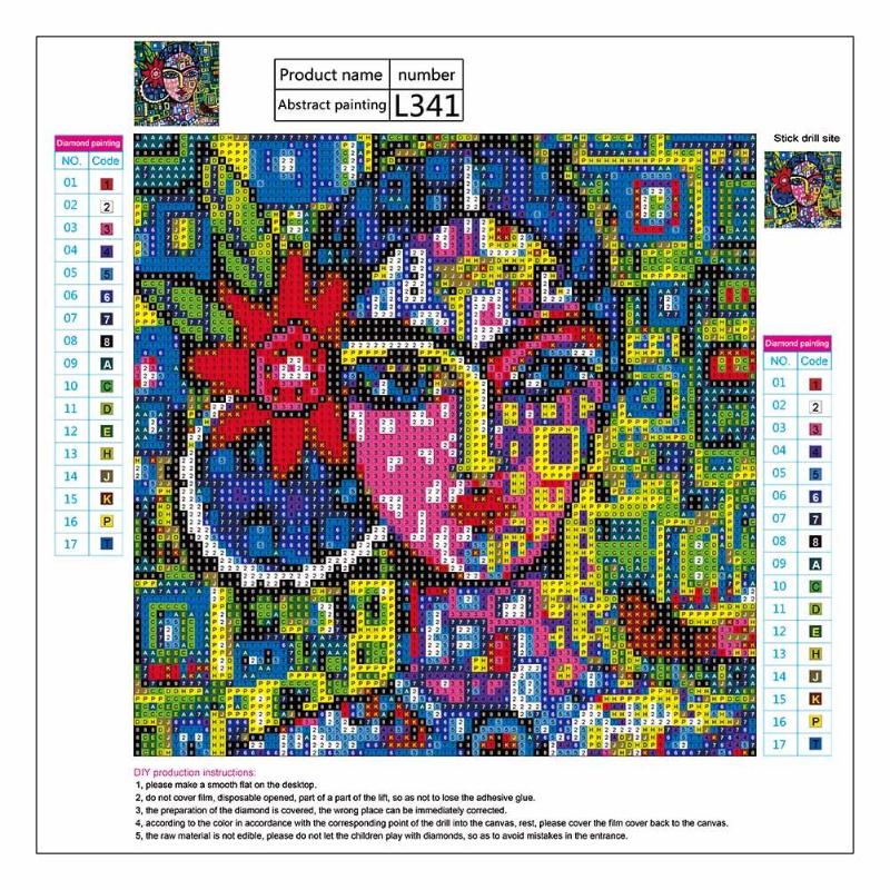 Diamond Round Full 5D DIY Painting "Abstract Beauty" Diamond Embroidery Cross Stitch Rhinestone Mosaic Painting Decoration