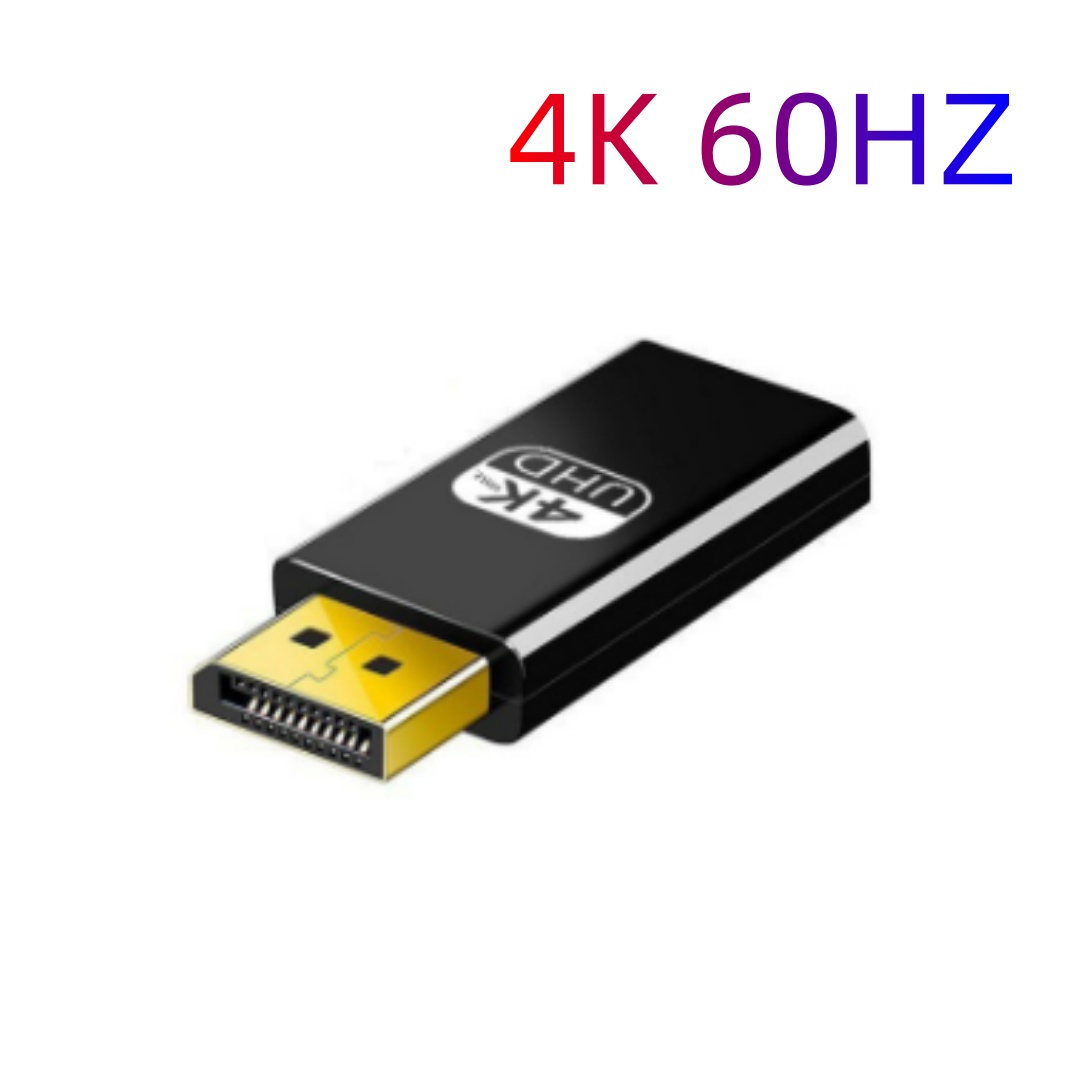 4K DisplayPort naar HDMI-compatibele adapter DP mannelijk naar vrouwelijk HDMI-compatibele converter, geschikt voor laptop HDTV-monitor: zwart