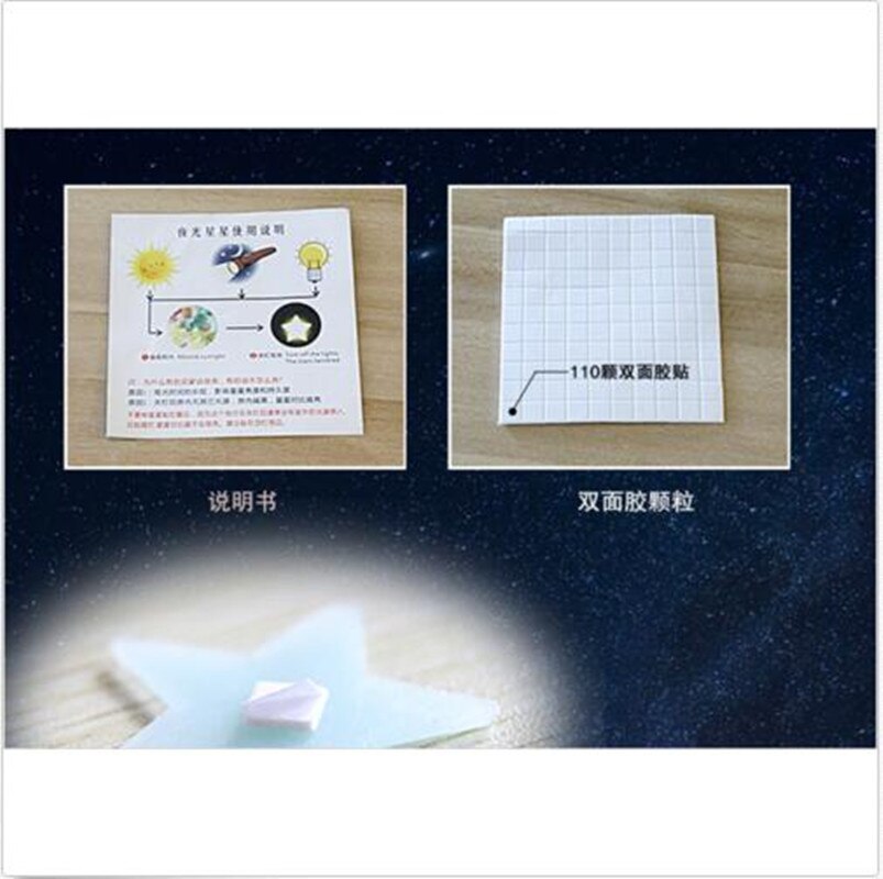 100 stk plast 3d stjerner lyser i mørket selvlysende fluorescerende veggklistremerker