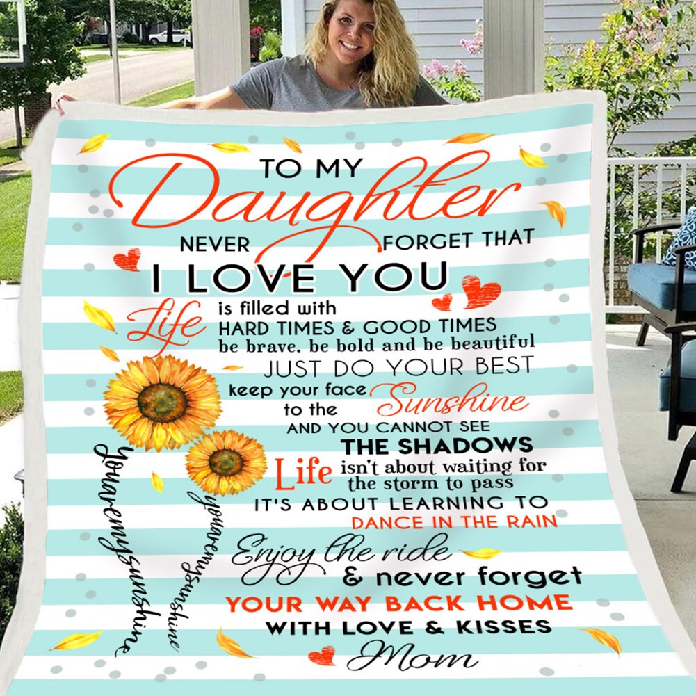 Winter Living Room Throw Blanket Sleeping Cozy Warm Bedroom Envelope Print Birthday Washable With Inspirational Message