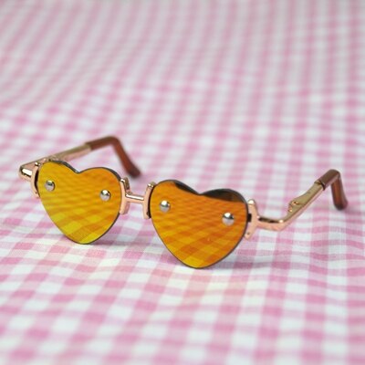 BJD Golden Sunglasses Heart Glasses Bookman Prop For 1/3 24" 60cm SD SD17 70CM DD DOD DK DZ Volks Doll HEDUOEP