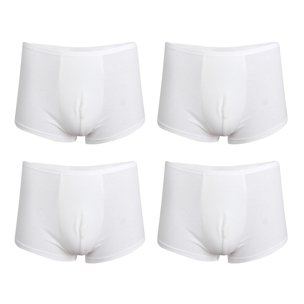4 pacote masculino branco regular absorvência lavável incontinência boxers xxl
