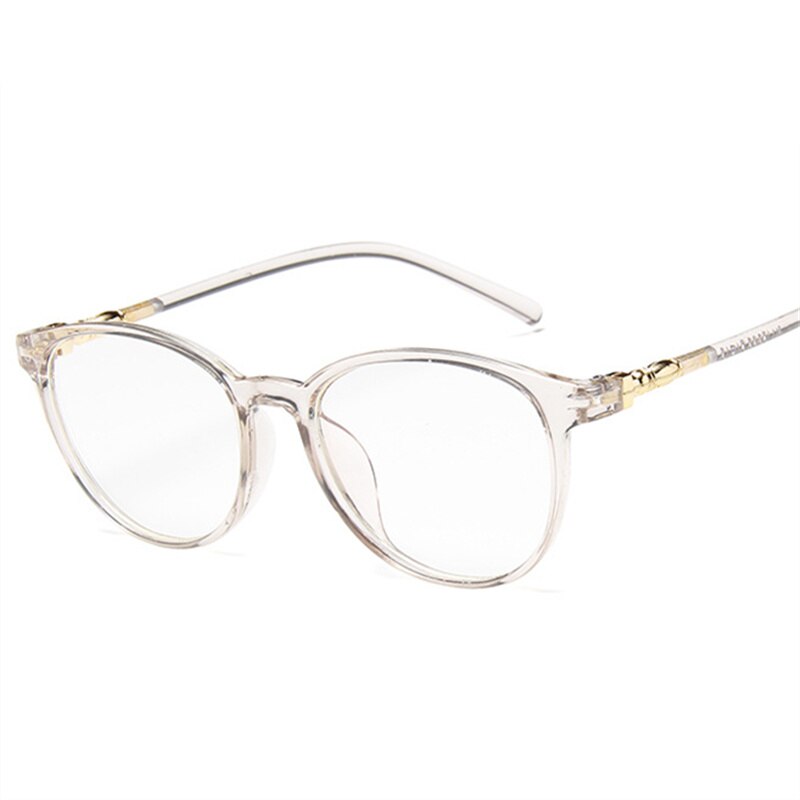 Oval Oversized Men Women Glasses Frame Transparent Optical Vintage Spectacle Round PC Retro Over Sized Myopic Frames: Gray