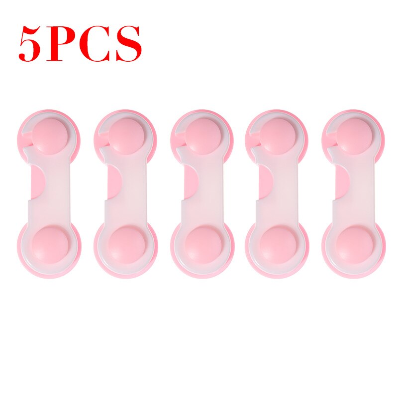 5 Pcs Baby Ladeblokkering Kinderen Beveiliging Kabinet Sloten Bandjes Peuter Kind Veiligheid Apparatuur Lock Koelkast Kast: 5 PC Pink 2