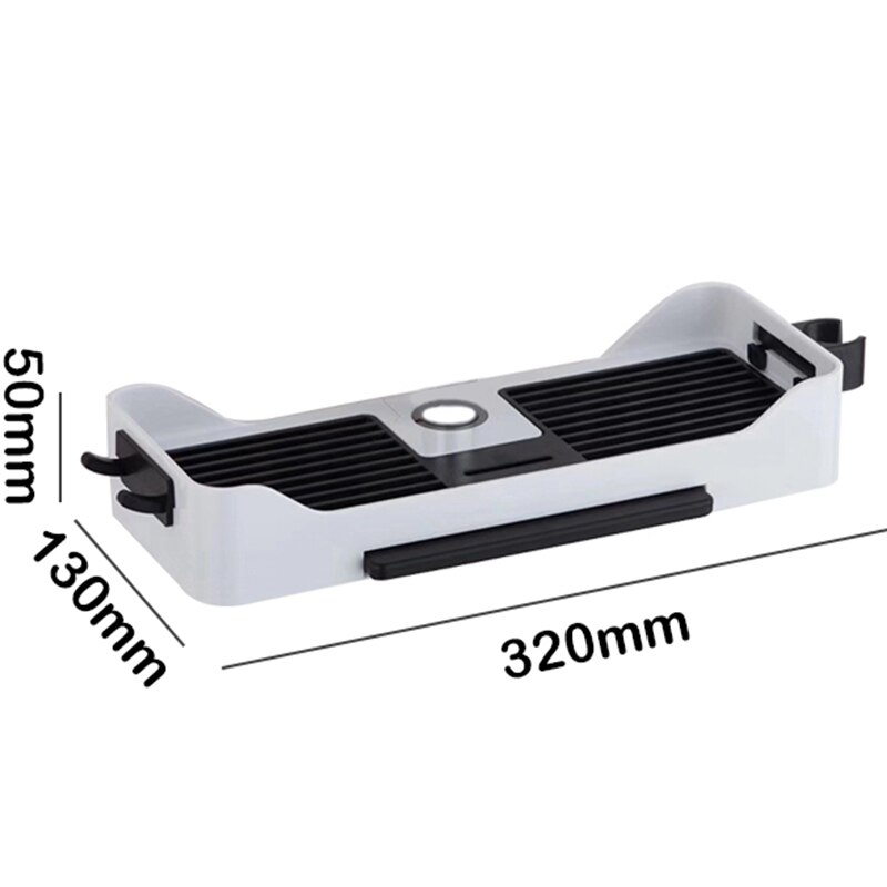 Adjustable Bathroom Pole Shower Shelf Shower Caddy Organizer Shower Head Stand Soap Shampoo Storage Rack Lifting Rod Shower Tray: 28.8x11.8x4cm