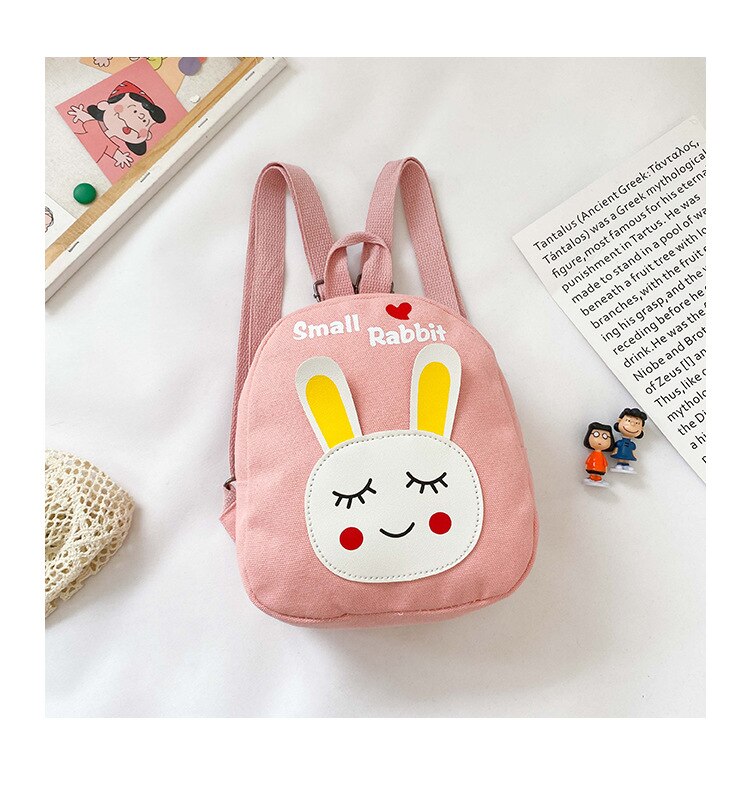 Unisex cartoon print rugzak baby schattige rits schooltas met verstelbare bandjes schattig: Roze
