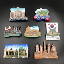 fridge magnet Germany dubai Italy Korea refrigerator paste magnetic 3d Berlin wishing fountain collection Tourist souvenir