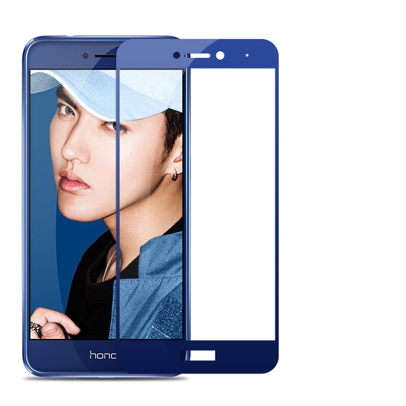 Protector de pantalla de vidrio templado para Huawei, Protector de pantalla de vidrio templado para Huawei P8 LITE P9 LITE PRA-LX1 PRA-LA1 PRA-LX2 Honor 8 Lite 5,2": blue color