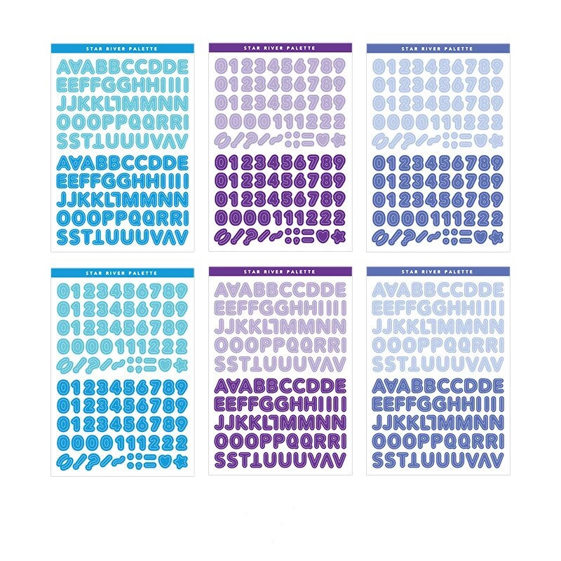 Oein 6 Sheets Alphabet Stickers Self Adhesive Letter Stickers