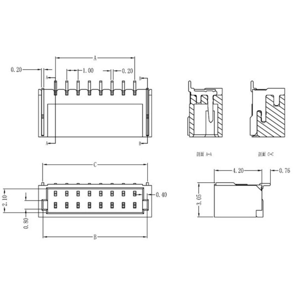 50 Stks JST-SH 1.0 MM 2-10Pin Socket Horizontale Oppervlak Mount