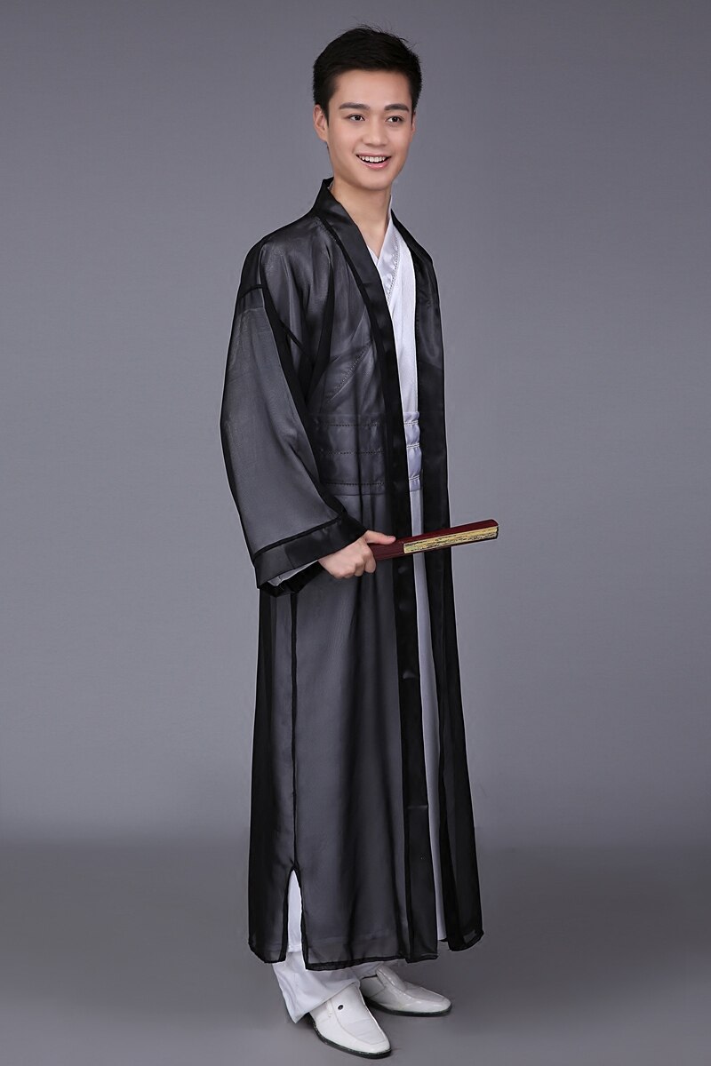 Kinesisk national hanfu sort oldgammel kina kostume hanfu mænd tøj traditionelt national tang jakkesæt scene cosplay kostumer