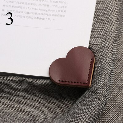2PC Stationery Heart-Styled Soft PU Leather Book Page For Simple Girls Kids School Cute n Bookmark: 3