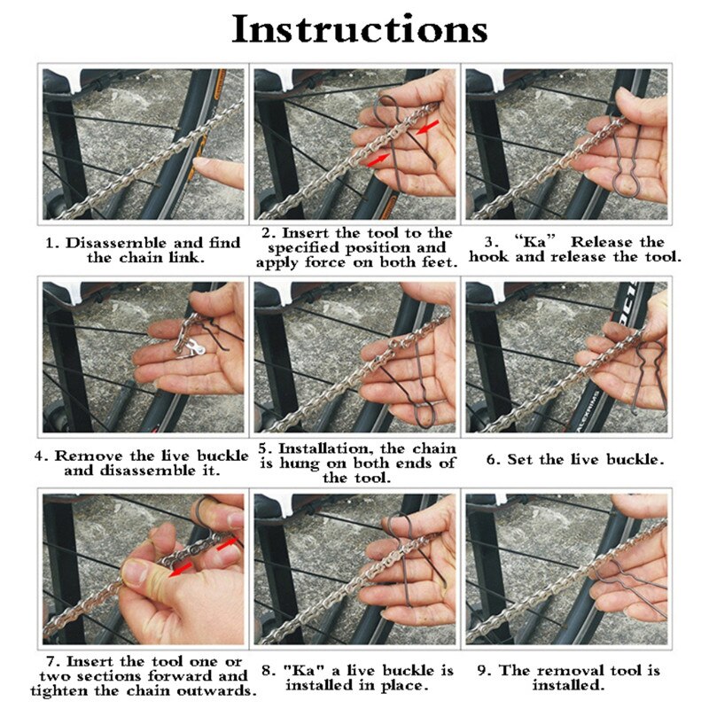 Bicycle Chain 6/8/9/10/11 Speed Magic Buckle Bicycle Chain Missing Link Chain Magic Buckle Disassembly Tools