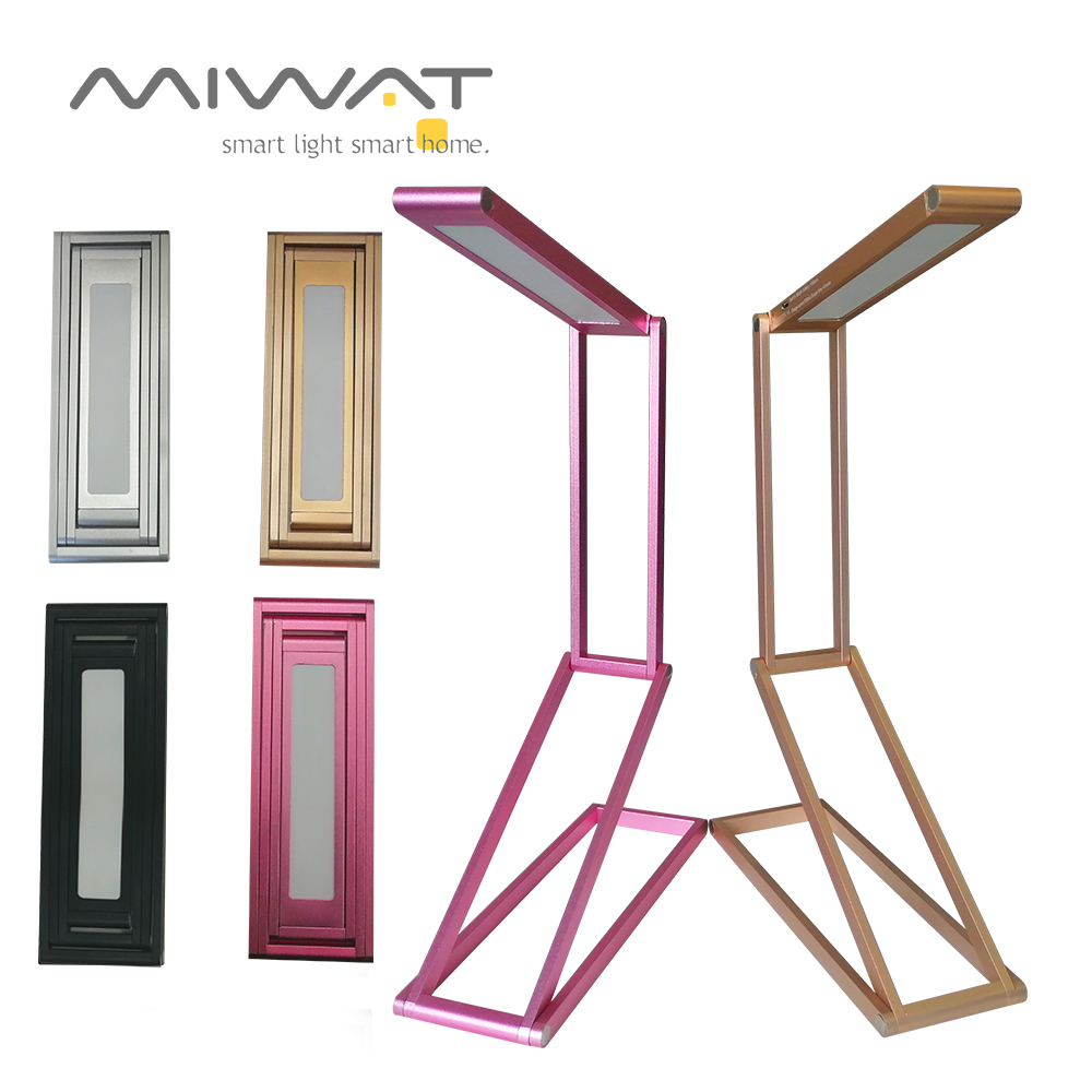 Lámpara de lectura de escritorio LED mesa de oficina protección ocular luz USB recargable batería de estudio lámpara de mesa plegable 3 niveles regulable DC5V