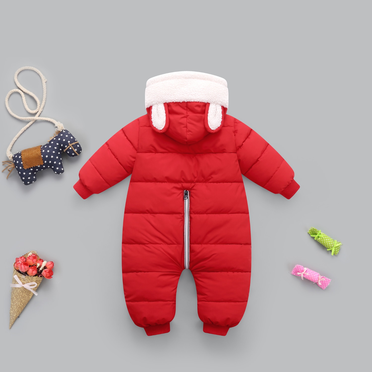 Born onesie vinter baby fløjl tøj romper til pige dreng jumpsuit børn frakke overalls børn kostume spædbørn tøj