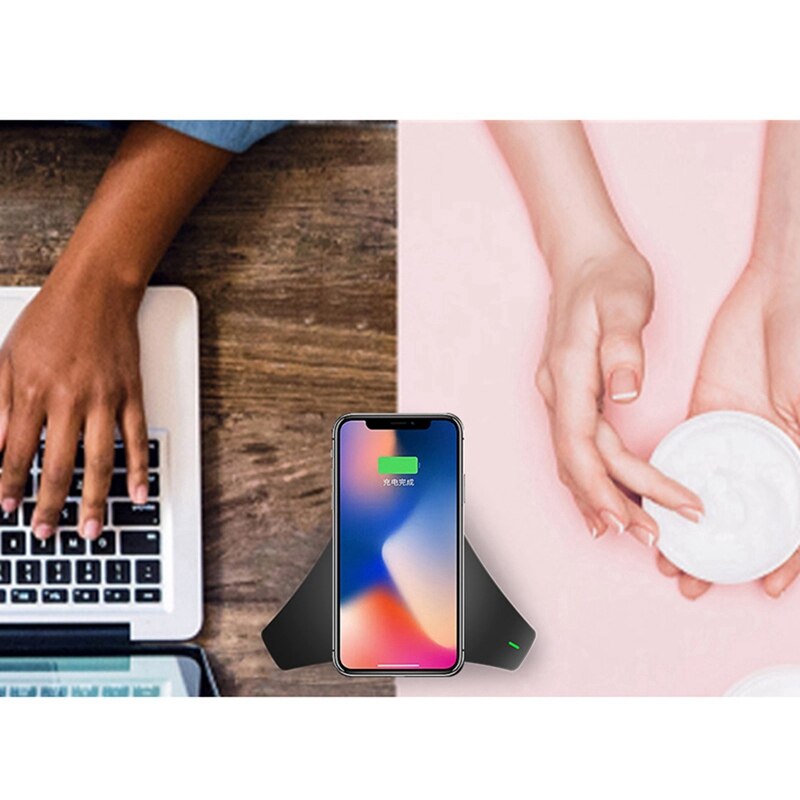 Kabelloses ladegerät mit 10w qi-schnellladestationen für büro und zuhause, kompatibel mit iphone und samsung