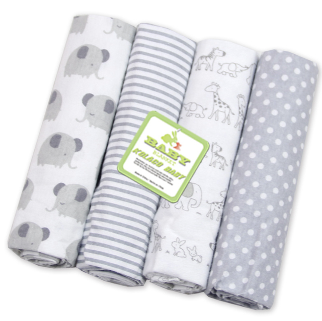 KidsTales couverture de Bébé, bébé recevant des couvertures langes pour bébé, draps en coton pour bébé 4 pièces/ensemble: 4