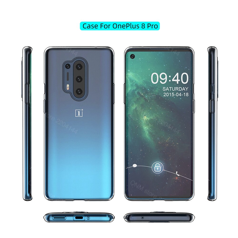 Di caso per OnePlus 8 pro TPU silicone Trasparente Montato Cassa Molle Del Respingente per OnePlus 8 pro Trasparente Della Copertura Posteriore OnePlus 8