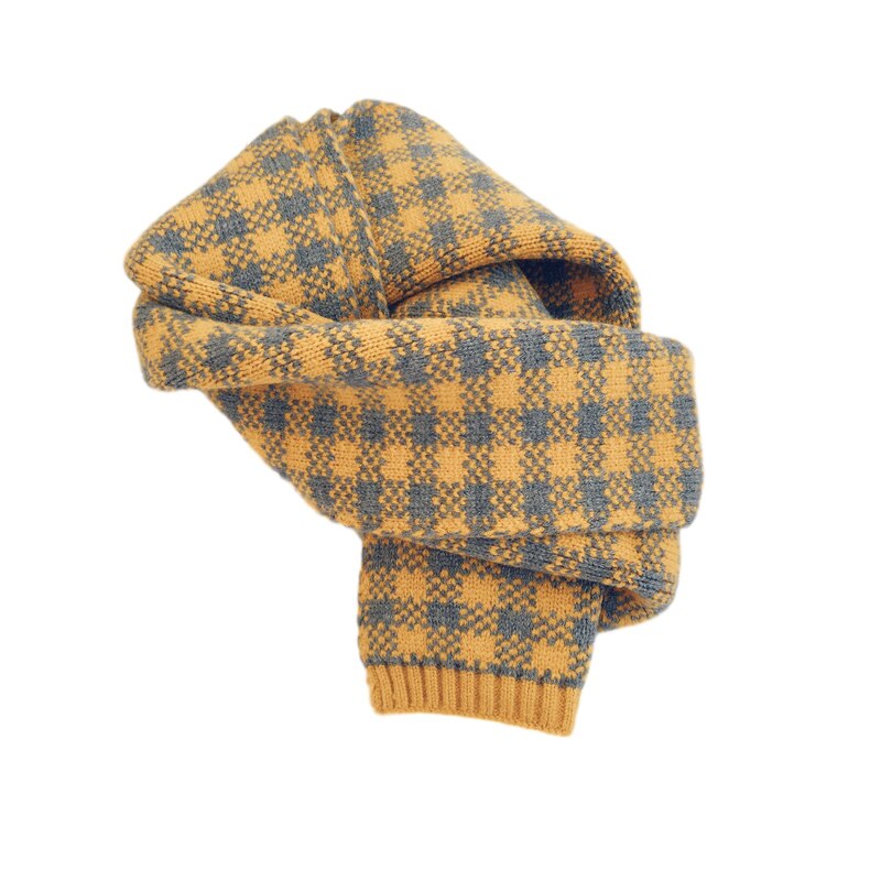 Winter Kinderen Sjaal Plaid Gebreide Kids Sjaals Halswarmer Sjaal Baby Sjaals Voor Jongens Meisjes Kinderen Accessoires 2-6Y: yellow