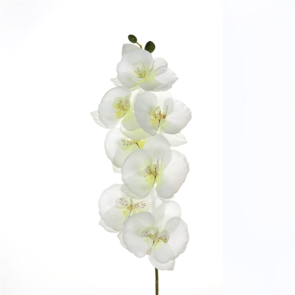 Bouquet d'orchidées artificielles, fleurs DIY, fleurs artificielles orchidées papillon, fleurs de Phalaenopsis, pour mariage, décoration pour la maison, 1 pièce: White