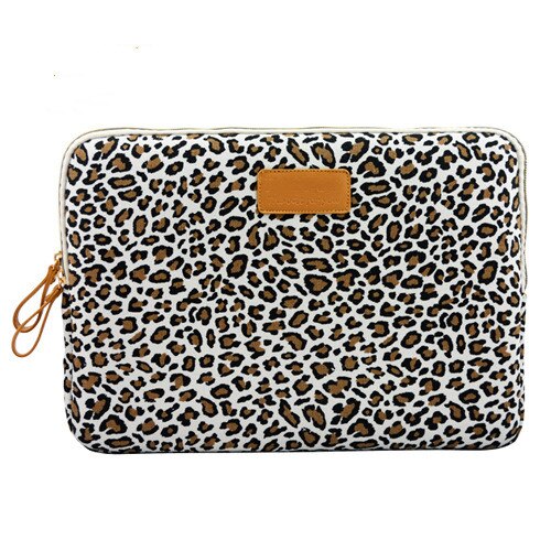 Leopard Canvas Fabric Sleeve Case Bag Notebook laptop sleeve 8/9/10/11/12/13/14/15 Inch for MacBook Air Pro Lenovo Dell HP