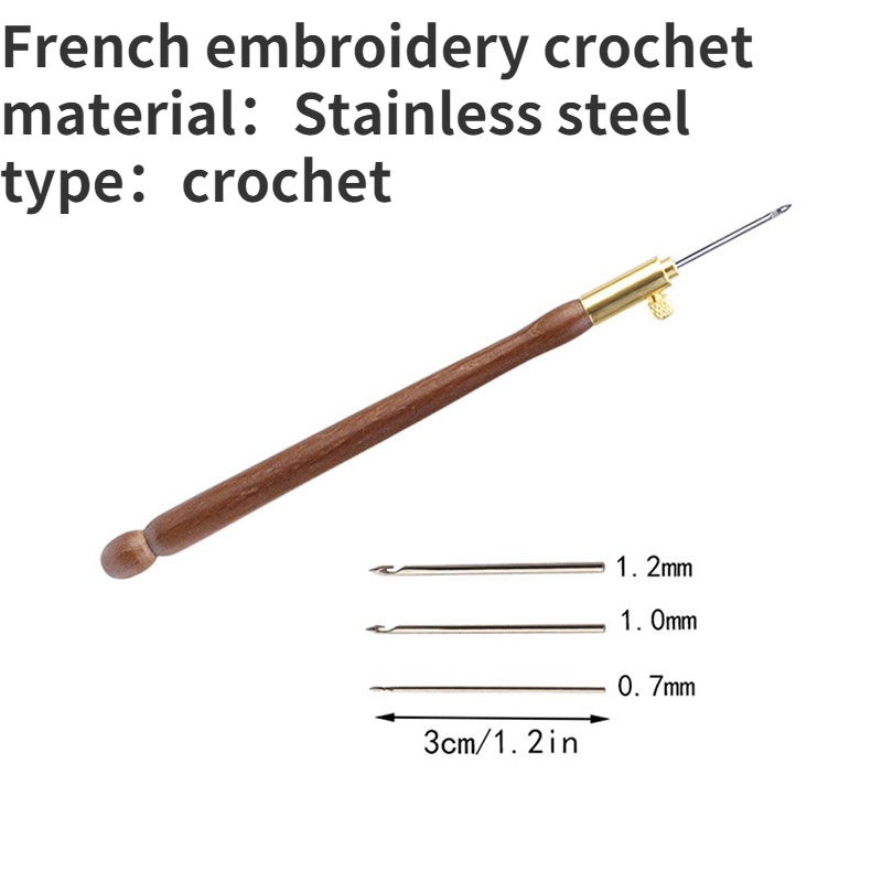 Francese Aghi Da Ricamo Tambour uncinetto Gancio Luneville Gancio con 3 Aghi: nero