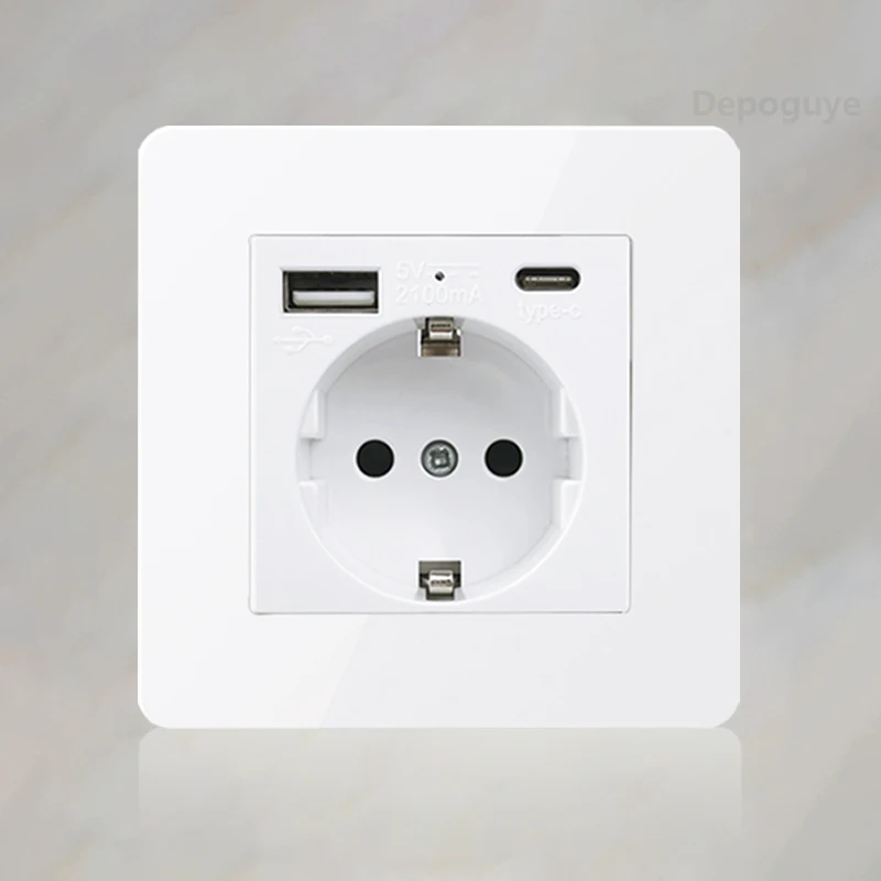 86 Type Retro White Wall Lamp Brass Lever Toggle Switch 1-4 Gang 2Way stainless steel EU FR UK Universal wall socket AC110-250V: SKY BLUE