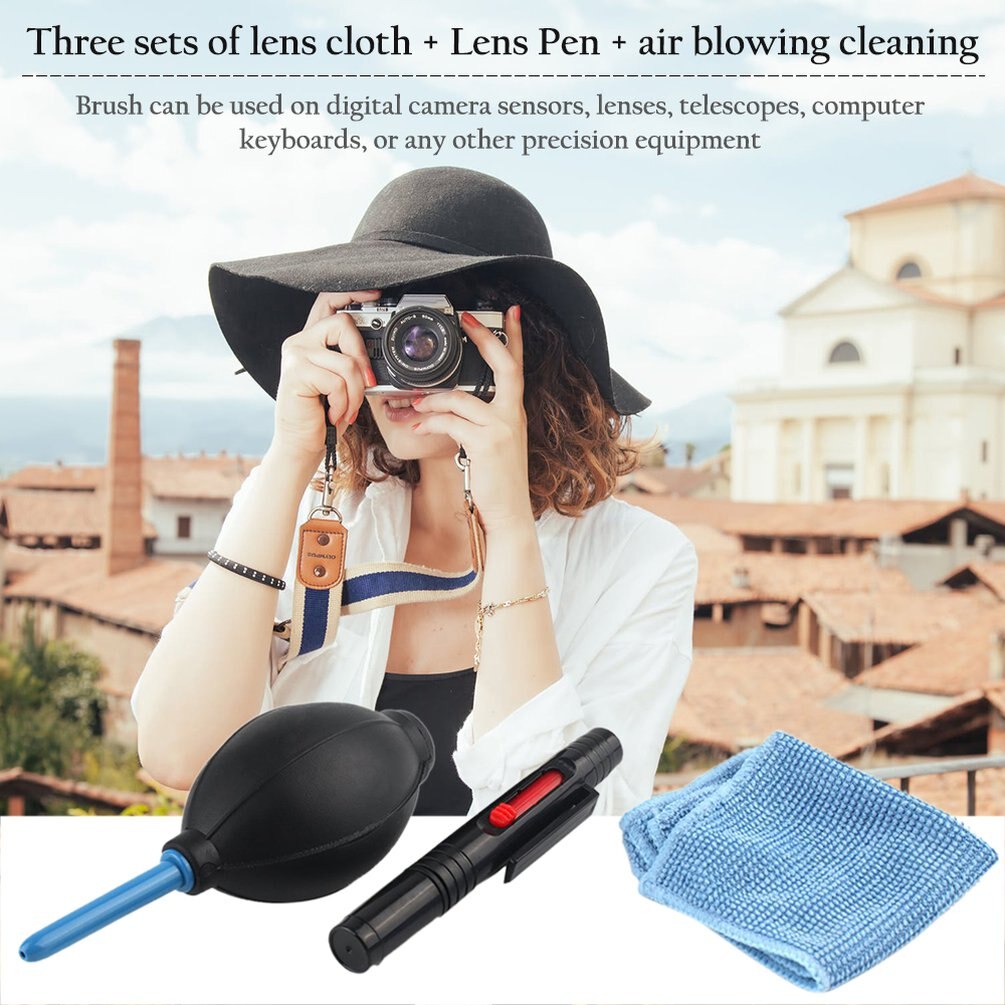 3 In 1 Camera Lens Cleaning Kit Cleaning Pen Blower Reinigingsdoekje Kit Voor Canon Gopro, voor Nikon Draagbare Video Recorder