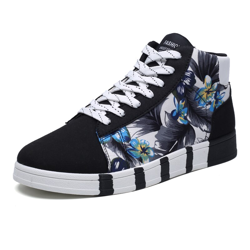 Tenis Masculino Men Tennis Shoes Platform High Top Sneakers Men Stylish Zapatillas Hombre Male Outdoor Sport Shoes Basket Homme: Black / 9.5