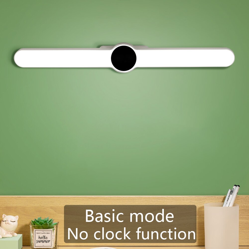 Bordlampe klokke ledet skrivebordslampe studie lese magnetisk lys usb lys bærbar trinnløs dimming kontor soverom nattbord lampe: Grunnleggende modus