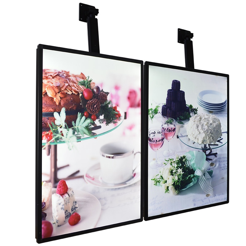 Cafe menu hanging light box frame advertising led box hanging menu board