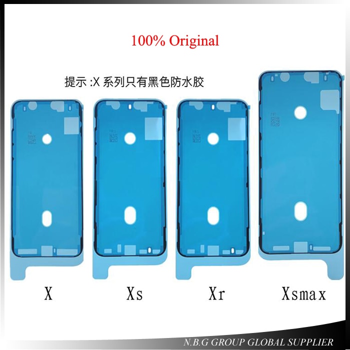 10 st/lot original vattentät klistermärke för iphone x xs xr xs max lcd-skärmtejp 3m självhäftande lim reparationsdelar