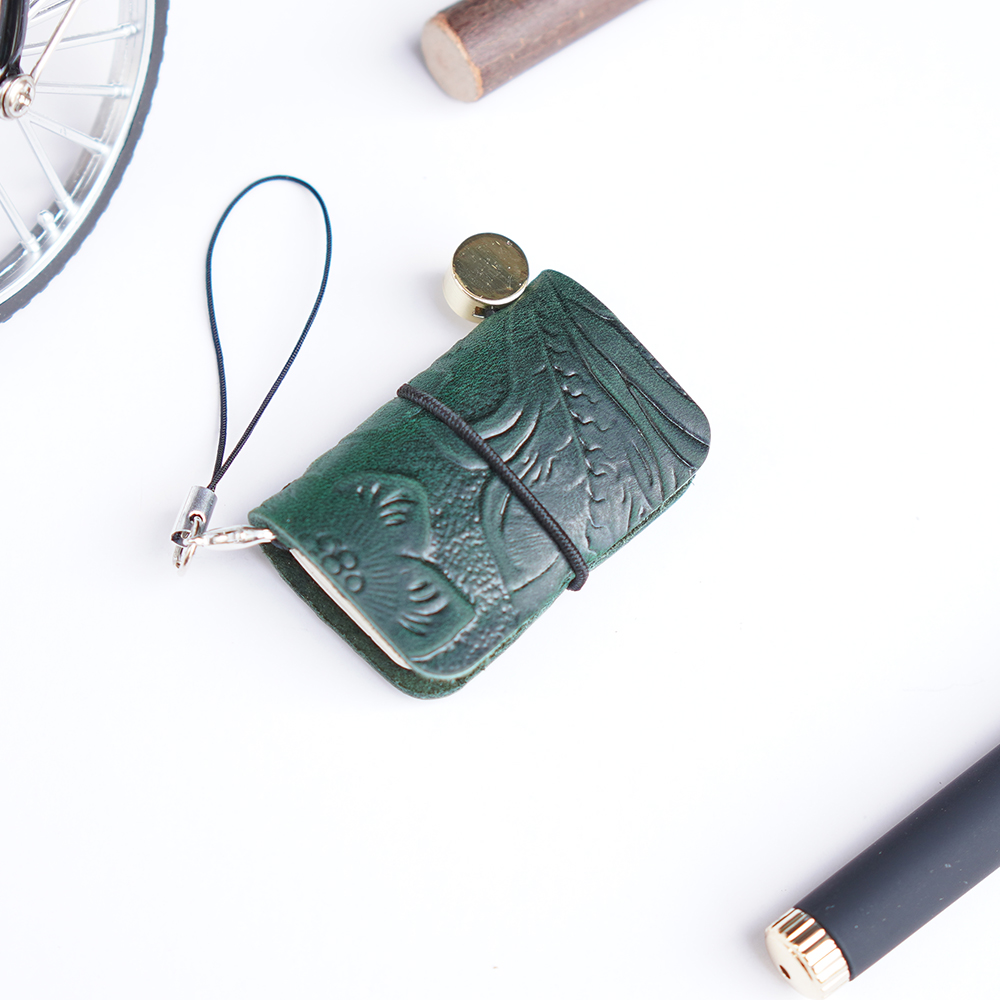 Ultra Mini notebook Traveler's manual Retro Leather style book Applicable to hang Decoration Diary book notepad 32 sheet 64 page: Orange