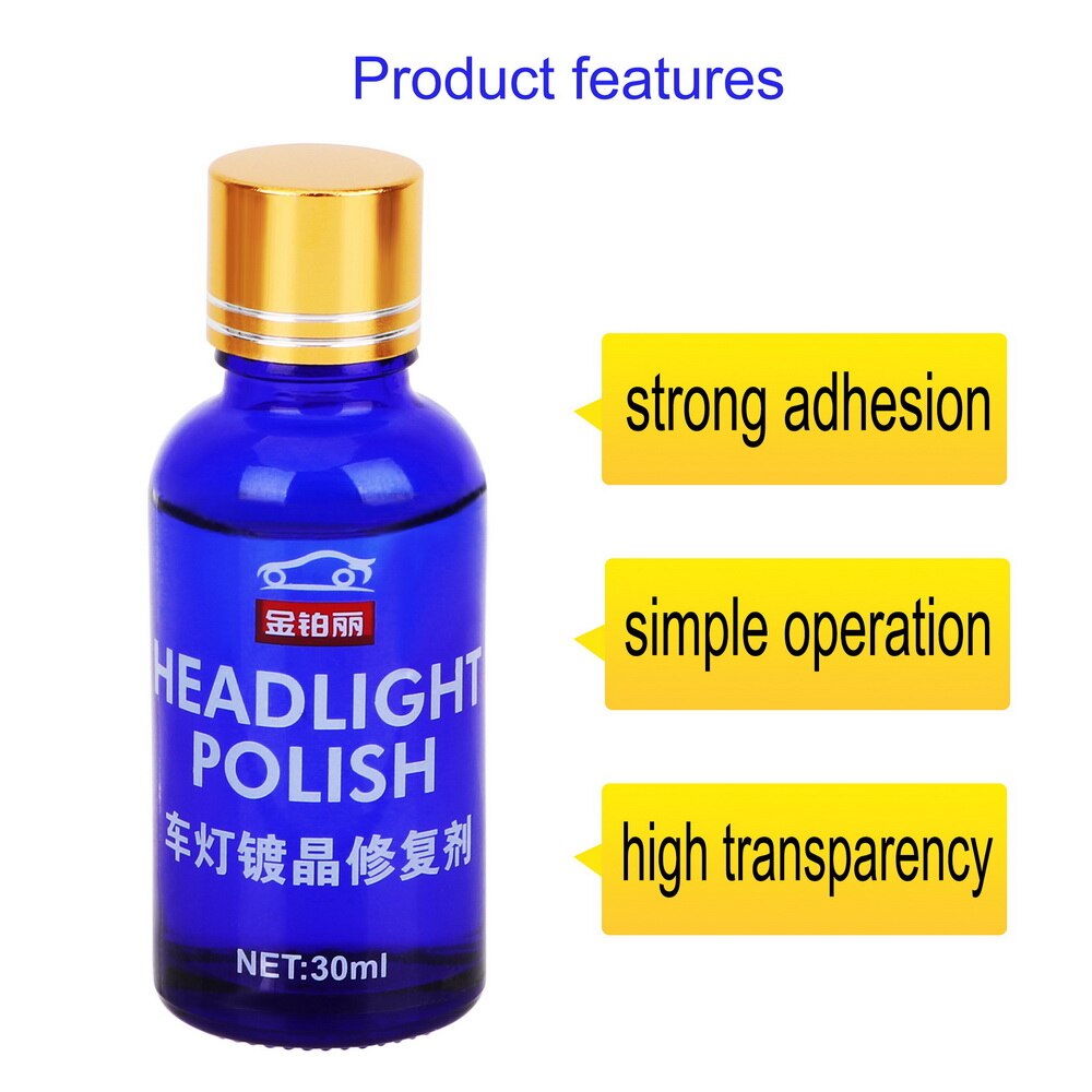 30ML Car Headlamp Polisher Headlight Polishing Liquid Oxidation Rear View Coating Solution Repair Kit Motorcycle Accessories