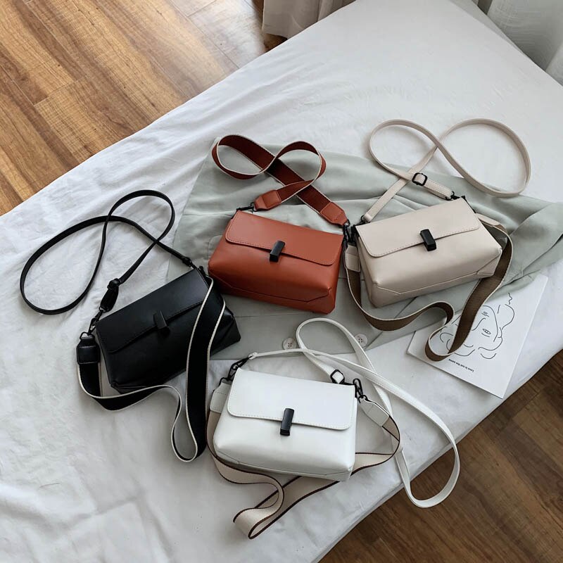 Læder crossbody tasker til kvinder solid lille lilla skuldertaske luksus kvindelige håndtasker og punge sæk