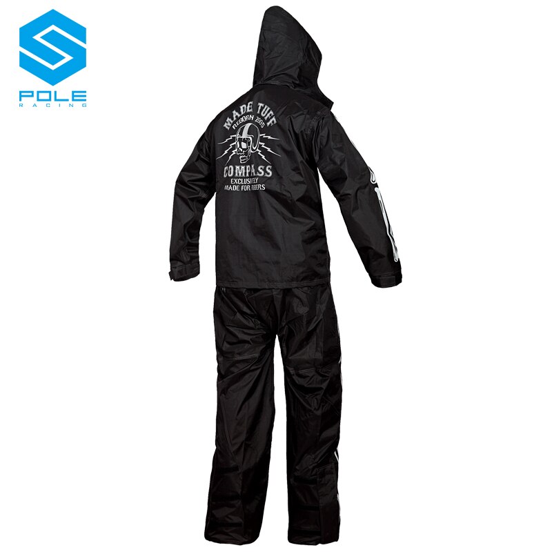POLE Skull Motorcycle Riding Rain Suit Motorbike Rain Gear Moto Raincoat Outdoor Fishing Bike Waterproof Cycling Jacket Trousers