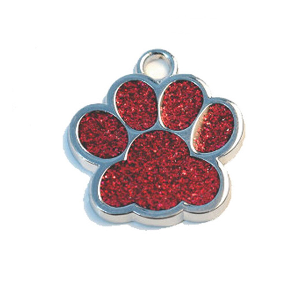 Mini étiquette d'identification patte de chien chat, bijoux pour animaux de compagnie, collier, fournitures pour animaux de compagnie, accessoires diamètre 27mm, sans lettrage,: Rouge