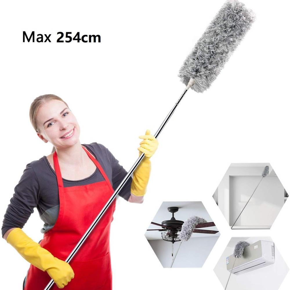 Cleanhome Microfiber Stofdoek Met 254Cm Uitschuifbare Lange Handvat 180 Graden Roterende Kop Voor Auto Home Kitchen Office Cleaning