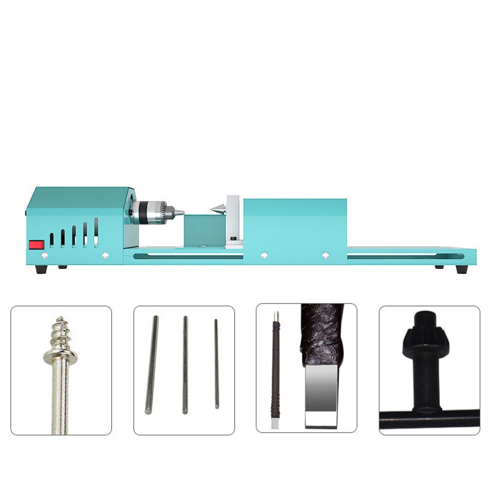 Small Size Home Household Wood Working Turning Lathe Multifunction Infinitely Variable Speed Cutting Grinding Drilling DIY Tools: Type 1
